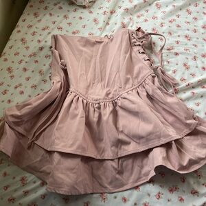 coquette pink high waisted skirt